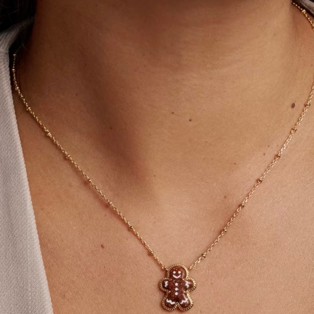 NWT Kendra Scott Gingerbread Gold Short Pendant Necklace - Picture 3 of 16